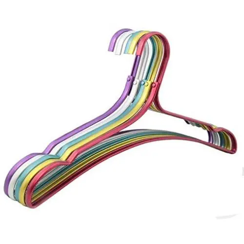 10pcs Random Color Luxury Wide Fancy Colorful Aluminum Alloy Hanger for Clothes, Metal Shirts Dress Coats Tops Hotel Hanger 10pcs Random Color Luxury Wide Fancy Colorful Aluminum Alloy Hanger for Clothes, Metal Shirts Dress Coats Tops Hotel Hanger