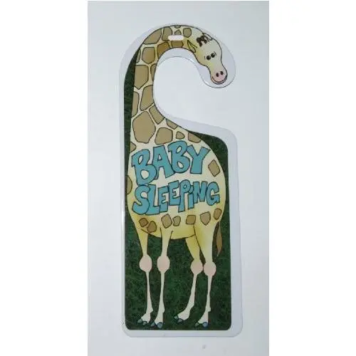 Giraffe Baby Sleeping Metal Tin Door Knob Hanger for Nursery, Bedroom, Gift Giraffe Baby Sleeping Metal Tin Door Knob Hanger for Nursery, Bedroom, Gift