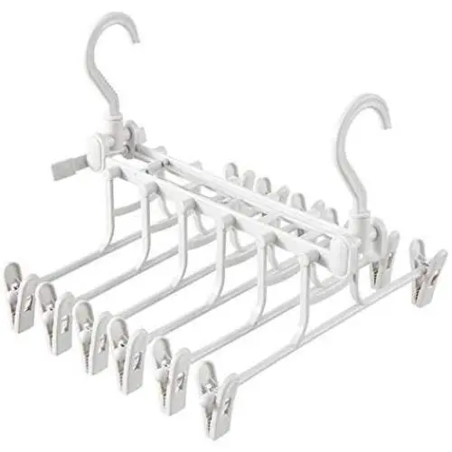 2pcs Multifunctional Plastic Pants Rack Trousers Hanger Clothes Drying Shelf Space Saving Closet Wardrobe Organizer Hanger