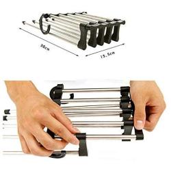 5PC Random Color Multi-Functional Pants Rack Shelves Portable 5 in1 Stainless Steel Wardrobe Magic Clothes Hanger Storage Drying Hanger Decoration