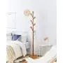 Y.H.Valuable Coat Racks Modern Floor Coat Rack Oak Disc Hanger Living Room Bedroom Simple Clothes Rack Wood Color Floor Hanger Entryway Furniture