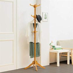 Home Decor Wooden Coat Rack Stand 12 Hooks Clothes Stand Tree Stylish Wooden Hat Coat Rail Stand Rack Clothes Jacket Storage Hanger Organiser Coat Hook Wall Rack Multipurpose