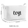 Fawn Hill Co Toy Storage Boxes Basket for Baby, Kids or Pets | Container Bin for Organizing Clutter in Bedroom, Nursery, Daycare, Classroom & Closet | Modern White Cotton Canvas with Handles (Large)
