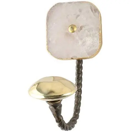 Indianshelf Handmade 1 Artistic Vintage Pink Quartz Stone Rose Square Coat Hooks Hangers/Clothes Hooks Door Mount Indianshelf Handmade 1 Artistic Vintage Pink Quartz Stone Rose Square Coat Hooks Hangers/Clothes Hooks Door Mount