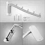 KK5 Wall Mounted Clothes Hanger Rack Clothes Hook Stainless Steel with Swing Arm Holder Clothing Hanging System Closet Storage Organizer Heavy Duty Drying Rack Wall Mount Brushed Finish
