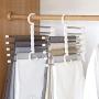 2Pcs Retractable Foldable Wardrobe Closet Clothes Hangers Magic Vertical Horizontal Tie Belt Hanging Racks (Color : White(2Pack))