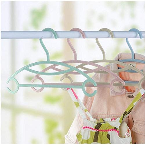 10PC Random Color Nordic Plastic Kids Durable Hangers for Clothes Home Children Baby Non-Slip Windproof Seamless Dry Wet Clothes Hangers