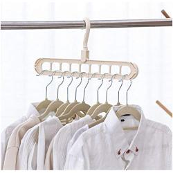 10pcs Random Color Magic Multi-Port Support Circle Clothes Hanger Clothes Drying Rack Multifunction Plastic Hangers Storage Racks