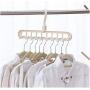 10pcs Random Color Magic Multi-Port Support Circle Clothes Hanger Clothes Drying Rack Multifunction Plastic Hangers Storage Racks