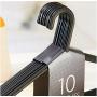 10Pcs Non-Slip Multifunctional Plastic Clothes Hangers for Wet Or Dry Adult Ladies Clothes Dress Black