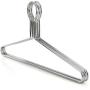 HANGERWORLD 20 Silver 17inch Metal Chrome Security Hookless Heavy Duty Hotel Clothes Garment Coat Hanger