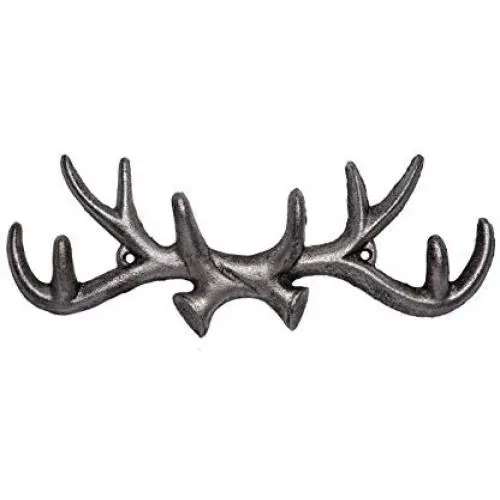 Vintage Cast Iron Deer Antlers Wall Hooks by Comfify | Antique Finish Metal Clothes Hanger Rack w/Hooks | Includes Screws and Anchors Vintage Cast Iron Deer Antlers Wall Hooks by Comfify | Antique Finish Metal Clothes Hanger Rack w/Hooks | Includes Screws and Anchors