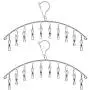Wuyue Hua 2 Pack Stainless Steel Laundry Drying Rack Clothes Hanger with 10 Clips For Drying Socks,Drying Towels, Diapers, Bras, Baby Clothes,Underwear, Socks Gloves Wuyue Hua 2 Pack Stainless Steel Laundry Drying Rack Clothes Hanger with 10 Clips For Drying Socks,Drying Towels, Diapers, Bras, Baby Clothes,Underwear, Socks Gloves