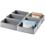 mDesign Rectangular Soft Fabric Dresser Drawer and Closet Storage Organizer Bin for Lingerie, Bras, Socks, Leggings, Clothes, Purses, Scarves - 12" Long - Textured Print - 6 Pack - Gray mDesign Rectangular Soft Fabric Dresser Drawer and Closet Storage Organizer Bin for Lingerie, Bras, Socks, Leggings, Clothes, Purses, Scarves - 12" Long - Textured Print - 6 Pack - Gray