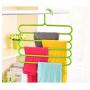 10pcs Random Color 5 Layers Pants Clothes Hangers Non-Slip Multifunctional Clothes Hangers Multilayer Tie Scarfs Magic Hanger Home Organizer