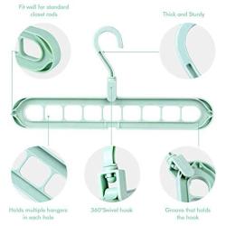 Bobrv Bobrvladikotbobra 2 Pack Clothes Hangers Space Save Closet Organize Plastic Suit Pants Coat Skirt Green