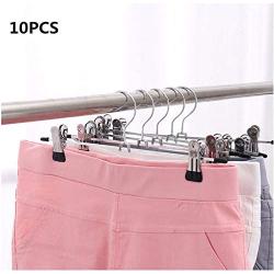 10PCS New Hangers for Clothes Stainless Steel Clip Stand Hanger Pants Skirt Kid Clothes Adjustable Pinch Grip Cabide