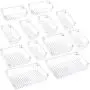 Kootek Desk Drawer Organizer Trays with 3-Size Drawer Dividers 12 Organizers Bins Customize Layout Storage Boxes for Bedroom Dresser Bathroom Kitchen Office (2 Sets)
