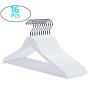 Nature Smile Premium Solid Lotus Wooden Suit Hangers, 16 Pack - Wood Suit Coat Clothes Hanger, White Color Finished with Non-slip Bar