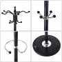 Aviat Coat Rack Free Standing Metal Holder 15 Hooks,Silica Gel Base&Easy Assembly&Sturdy,Hallway/Entryway Coat Hanger Stand Storage Shelf for Clothes, Suits,Shoes,Bag Scarf [Ship from USA] (Black)