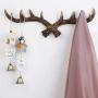 Surrui Vintage Deer Antlers Wall Hooks Antique Clothes Hanger Rack Home Coat Hooks Dark Brown