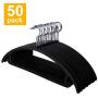 HOUSE DAY Premium Velvet Hangers - 50 Pack No Shoulder Bumps Suit Hangers with Chrome Hooks,Non Slip Space Saving Clothes Hangers,Heavyduty,Rounded Hangers for Coat,Jackets,Pants,Shirts,Black