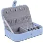 Travel Jewelry Boxes for Women, Portable Organizer Display Storage Case with Snap Closure for Earring Bracelet Ring Necklace, Baby Blue Travel Jewelry Boxes for Women, Portable Organizer Display Storage Case with Snap Closure for Earring Bracelet Ring Necklace, Baby Blue