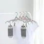 JINSHUNFA Clothes Hangers Folding Portable Plastic Travel Camping Clothes Hanger with Anti-Slip Grooves 4PCS(Blue Green Pink Beige)