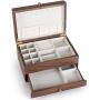 CHOSIN Walnut Wooden Jewelry Boxes Jewels Armoire Jewelry Storage Case Organizer Boxes Collects Ring Necklace Earring Watch Bracelet Ear Stud Souvenir