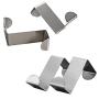 Mziart Pack of 4 Stainless Steel Reversible Over Door Cabinet Drawer Hooks Office Kitchen Towel Coat Hooks Rack, Silver