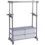 Cypressshop Adjustable Clothes Rack Garment Shelving Unit Hanging Rack Telescopic Rolling Cloth Hanger Storage Shelfs with 4 Drawers Home Furniture