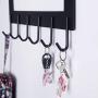 Door Hanger Hook- 6 Over Door Hooks, Over The Door Hook Hanger for Clothes Hat Coat, Bathroom Door Towel Hanger for Robes, Black