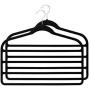 High-tech type 2pcs Pants Hangers Velvet Multi Function Clothes Hanger for Cloth Pants Belt Tie Scarf Closet Organizer,Black