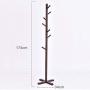 Bedroom Floor Solid Wooden Coat Rack Door Clothes Hanger Living Room Vertical Wooden Clothes Rack (Color : Walnut Color)