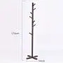 Bedroom Floor Solid Wooden Coat Rack Door Clothes Hanger Living Room Vertical Wooden Clothes Rack (Color : Walnut Color)