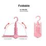 Space Saving Hnagers,【2 Pack】Multi-Functional Magic Hangers 12 in 1 Telescopic Foldable Household Hook, Suit Hangers Closet Organizer for Clothes Belts (Pink)