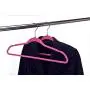 Quality Plastic Non Velvet Non-Flocked Thin Compact Hangers 360 Degree Swivel Hook (Pink Color, 50)