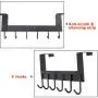Door Hanger Hook- 6 Over Door Hooks, Over The Door Hook Hanger for Clothes Hat Coat, Bathroom Door Towel Hanger for Robes, Black Door Hanger Hook- 6 Over Door Hooks, Over The Door Hook Hanger for Clothes Hat Coat, Bathroom Door Towel Hanger for Robes, Black