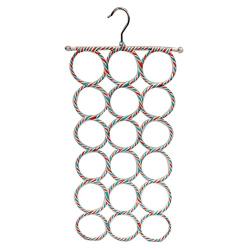 Escolourful Scarf Hanger Organizer Holder, Multifunctional Loops Scarf Tie Racks, Foldable Rope Weave Clothes Tie Hanger