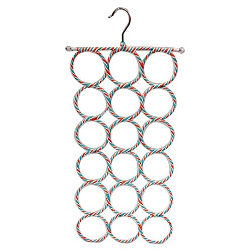 Escolourful Scarf Hanger Organizer Holder, Multifunctional Loops Scarf Tie Racks, Foldable Rope Weave Clothes Tie Hanger