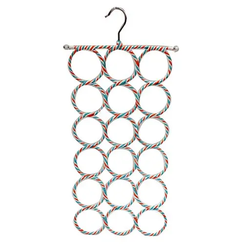 Escolourful Scarf Hanger Organizer Holder, Multifunctional Loops Scarf Tie Racks, Foldable Rope Weave Clothes Tie Hanger