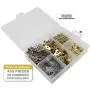 Picture Hanging Kit 450 Pieces | Hardware for Frames Heavy Duty | Great Assortment Includes: Screws, Nails, D Rings, Hooks, Wires, Sawtooth Hangers, Heavy Duty Hooks | Comes with Transparent Solid Box