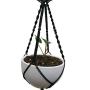 Macrame Plant Hanger & Holder, Hanging Planter 4 Legs Double Deck For 8 inch to 10 inch Two Pots Indoor Outdoor Hanging Planter Hemp Rope 67 Inch with Metal ring (Cotton-Black)