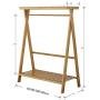 ZHHL Coat Racks, 3 in 1 Fashion Floor-Standing Clothes Stand Multifunction Storage Racks Hangers Bedroom Clothes Rack Bamboo Arts Wardrobe Shoe Rack (Size : 110x45x145CM)