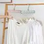 Yuqianjin （4 Pieces） Space Saving Clothes Hangers -Creative Multi-Function Hangers Home Balcony Wardrobe Magic Storage Rotating Anti-Slip Drying Rack (Color : Pink)