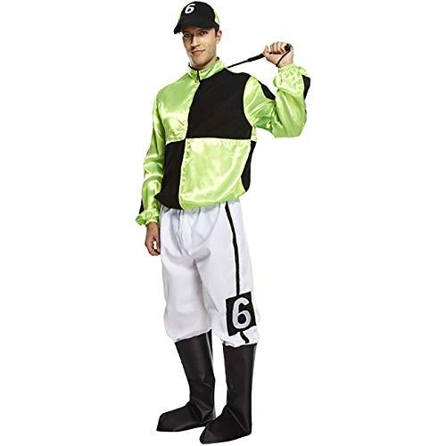 Rimi Hanger Adult Hard Rider Horse Jockey Mens Fancy Dress Stag Party Costume Outfit Green/Black