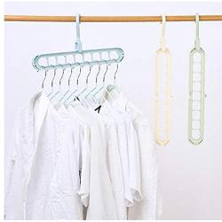 10pcs Random Color Magic Clothes Hanger Rotary Multiport Support Circle Home Storage Rack