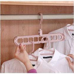 10pcs Random Color Multi-Function Space Saver Wonder Magic Clothes Hanger Closet Racks Organizer Wardrobe Coat Dress Hooks