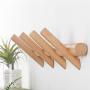 YOYAI Wood Coat Hooks Wall Mounted Hat Rack Tower Hanger Wall Hooks Decorative Hanger with Pegs Entryway Bedroom Bathroom（Beech Wood,4 Hooks）