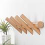 YOYAI Wood Coat Hooks Wall Mounted Hat Rack Tower Hanger Wall Hooks Decorative Hanger with Pegs Entryway Bedroom Bathroom（Beech Wood,4 Hooks）